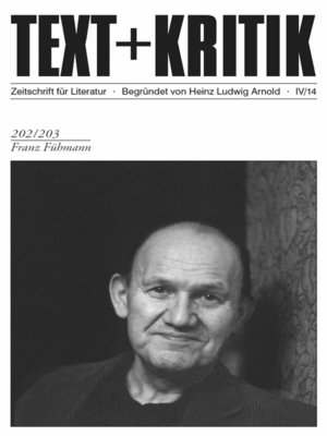 cover image of TEXT+KRITIK 202/203--Franz Fühmann